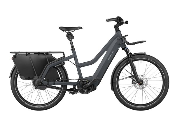 Elcykel med lastmöjlighet enviolo Riese Muller Multicharger2 Mixte GT Aut 47 Grey-Black Kiox300 side